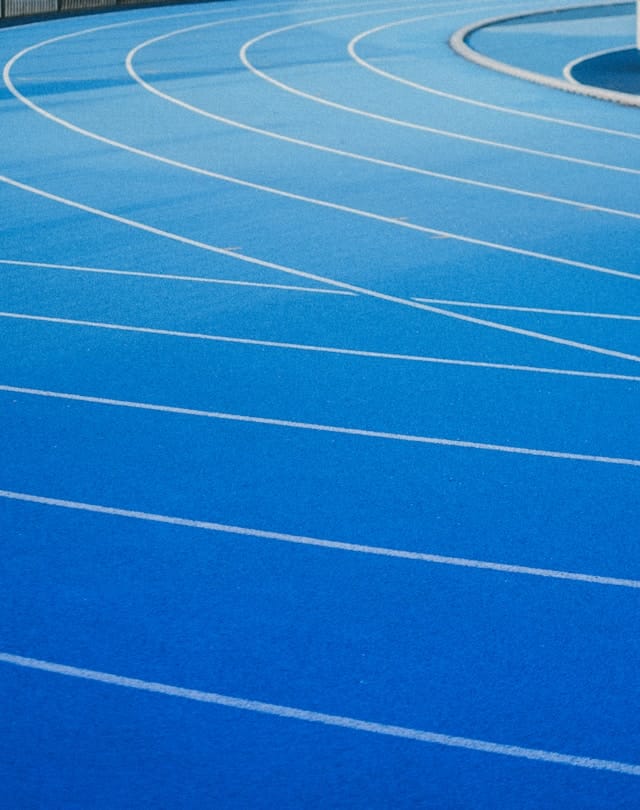 Blue stadium track